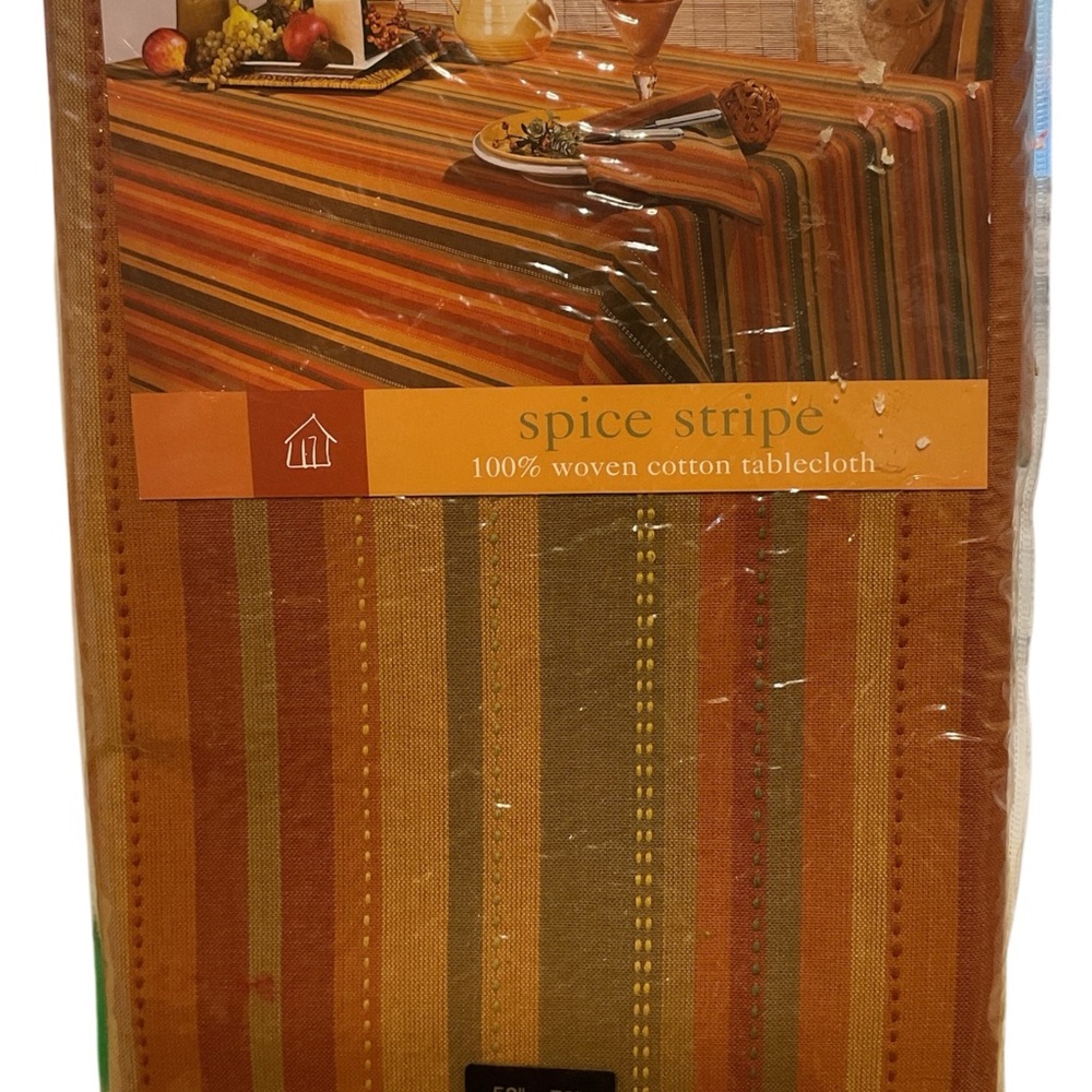 Honeywell Spice Stripe Woven Cotton Tablecloth - Multicolor